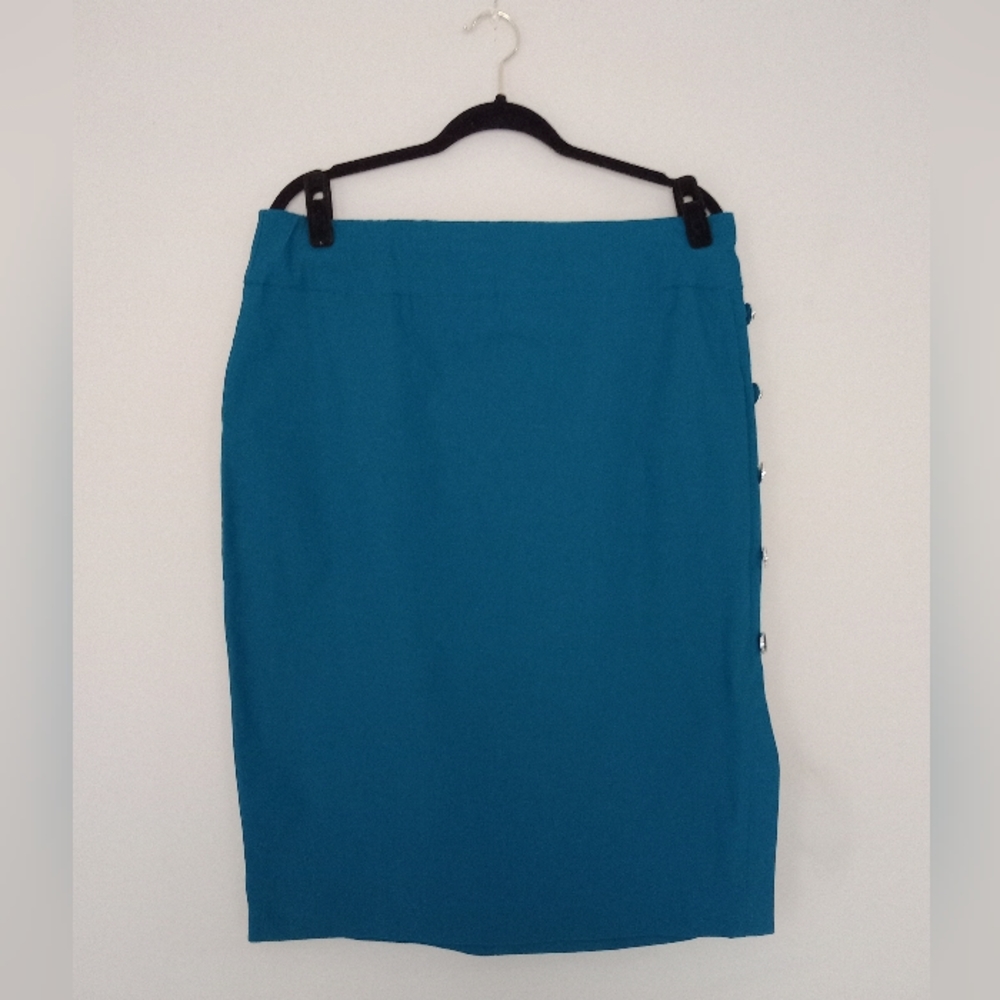 7th AVENUE SIDE-BUTTON BLUE PENCIL SKIRT SIZE XL